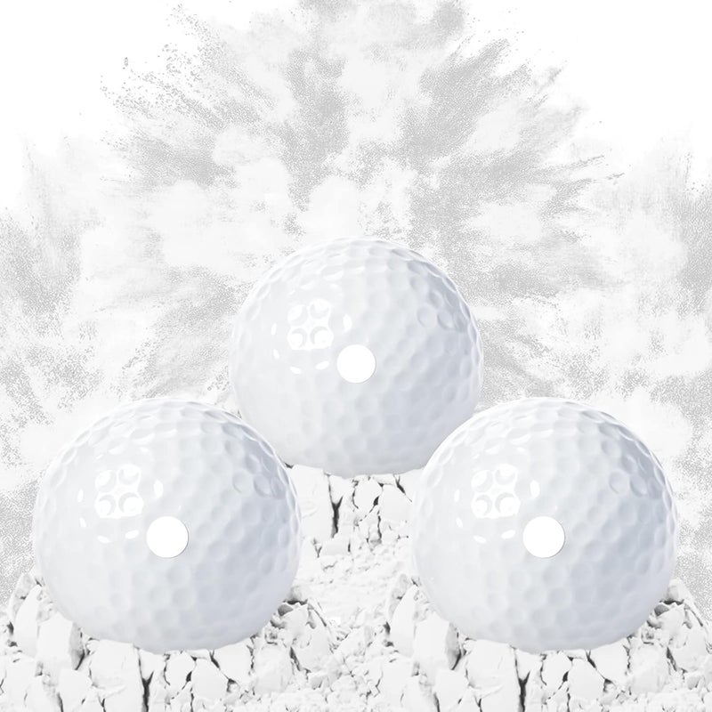 THIODOON 3 Pack Exploding Balls for Golf Party Gender Reveal Prank Funny Joke for Golfers - 3 Piece Set (3 White/Blue & Pink & White) - Image 2